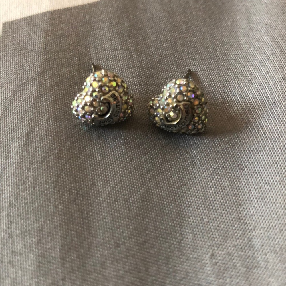 Juicy Couture silver pave studded earrings